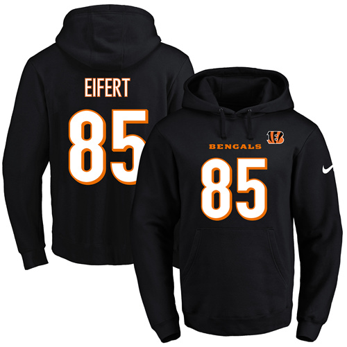Nike Bengals #85 Tyler Eifert Black Name & Number Pullover NFL Hoodie